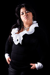 Image showing large  latin woman angry