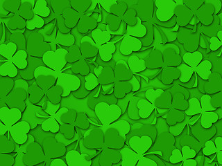 Image showing Happy St Patrick's Day Shamrock Leaves Background