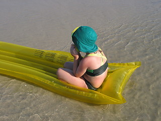 Image showing Air bed at the sea.