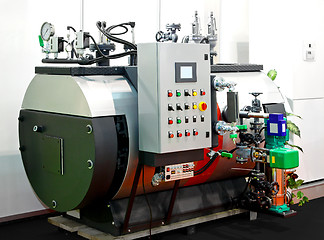 Image showing Industrial steam boiler
