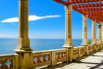 Image showing Sea view pillars