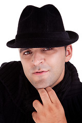 Image showing Portrait of a man with his black hat