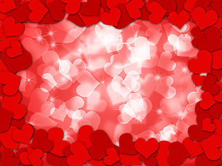 Image showing Happy Valentines Day Hearts Border Bokeh