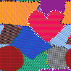 Image showing Abstract background with motley textile patches