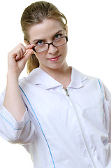 Image showing woman medic wearing eyeglasses