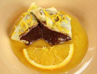 Image showing Sliced Choc Crepe Suzette