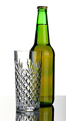 Image showing Bottle of beer and glass