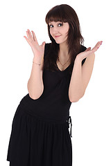 Image showing Girl in black dress, isolated