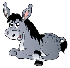 Image showing Cartoon lying donkey
