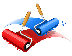 Image showing Painting red and blue