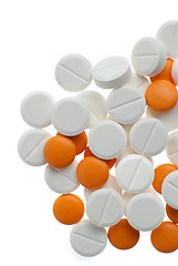 Image showing White and orange pills