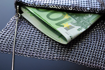 Image showing Euro Cash in Fancy Evening Bag