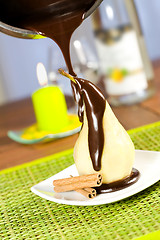 Image showing Pear in chocolate