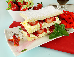 Image showing Strawberry Mille Feuille