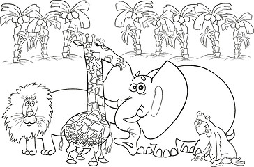 Image showing african animals for coloring