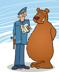 Image showing Bear and policeman