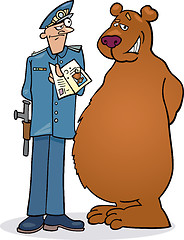 Image showing Bear and policeman