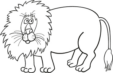 Image showing African lion for coloring book