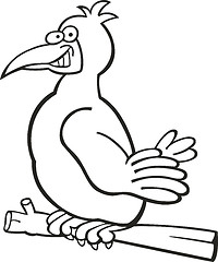 Image showing funny bird for coloring book