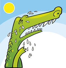 Image showing Crying crocodile