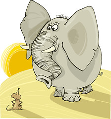 Image showing Elephant and mouse