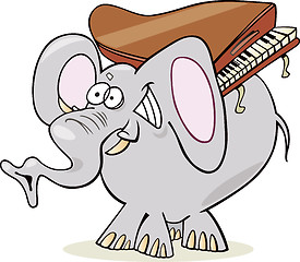 Image showing Elephant with piano