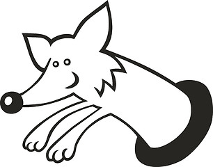 Image showing Fox in burrow for coloring book