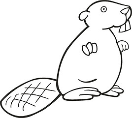 Image showing Beaver for coloring book