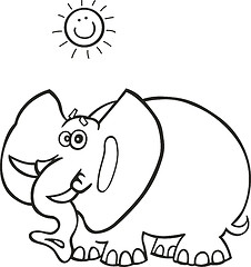 Image showing African elephant for coloring book