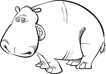 Image showing Hippopotamus for coloring book