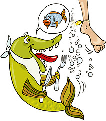 Image showing Mistake of hungry fish