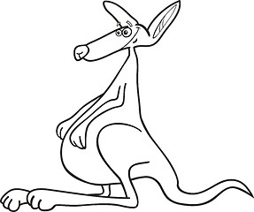 Image showing Funny Kangaroo for coloring book