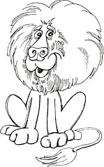 Image showing Lion for coloring book