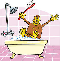 Image showing Monkey in bath