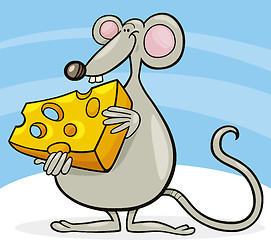 Image showing Mouse with cheese