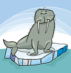 Image showing Walrus on floating ice