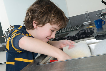 Image showing Doing the dishes