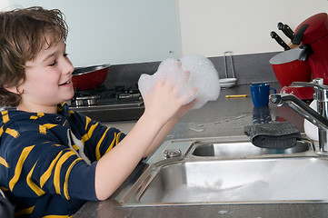 Image showing Having fun with soap