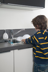 Image showing Doing the dishes