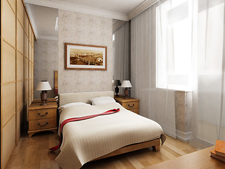 Image showing 3d bedroom rendering