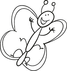 Image showing  funny butterfly for coloring book