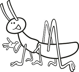 Image showing funny grasshopper for coloring book