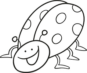 Image showing funny ladybug for coloring book
