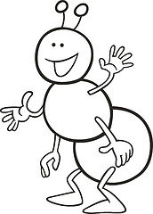Image showing funny ant for coloring book