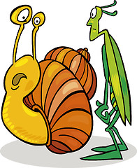 Image showing Snail and Grasshopper