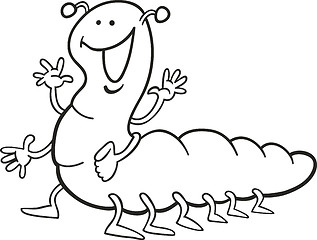 Image showing funny caterpillar for coloring book