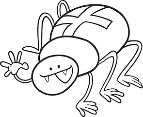 Image showing funny cross spider for coloring book