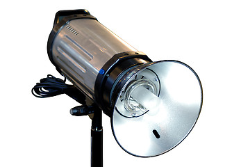 Image showing Studio flash light isolated