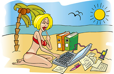 Image showing Businesswoman on vacation