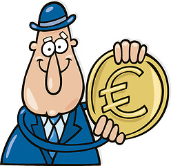 Image showing Man with euro coin